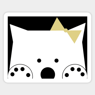 Peek-a-Boo Bear with Gold Bow Sticker